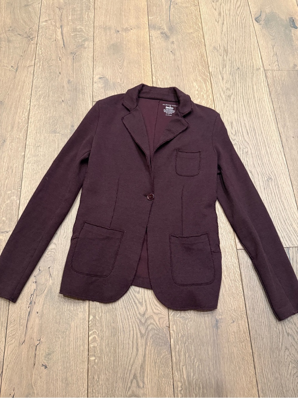 COTTON CASHMERE DOUBLE FACE ONE BUTTON BLAZER